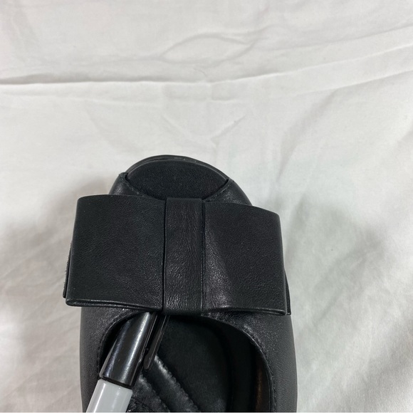 BORN Shoes Woman’s 7 Sling Leather Shoes Heels Chunky Heel Front Bow - Picture 3 of 14